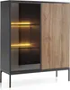 Selsey Tosena - Vitrine 2-türig mit LED - Schwarz / Wotan Produktbild-Vorschau 1