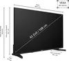 A diagram showing the dimensions of a television with its stand. Produktbild-Vorschau