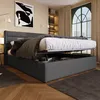 MODFU Polsterbett Hydraulisch Doppelbett Stauraumbett Produktbild-Vorschau 3