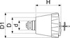 A technical drawing of a component with dimensions indicated. Anteprima dell’immagine prodotto