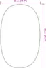 A diagram showing the dimensions of an oval mirror. Podgląd zdjęcia produktu