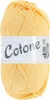 A ball of yellow yarn with a label. Produktbild-Vorschau