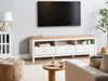 BELIANI TV Schrank Weiß / Braun Spanplatte 3 Schubladen Produktbild-Vorschau 2