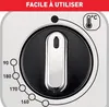 A close-up of a temperature dial on an appliance, showing temperature settings and a thermometer icon. Produktbild-Vorschau