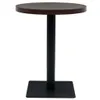 A studio shot of a round bistrot table with a dark wood top and a black metal base. Náhľad obrázku produktu