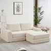 Modulares Cord-Schlafsofa 2-in-1, Corduroy Sofa mit Hocker Produktbild-Vorschau 12