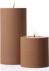 LED Stumpenkerze MIA - Kunststoff - 3D Flamme - H: 20cm - D: 10cm - für Außen - karamell Produktbild-Vorschau