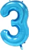 Oblique Unique 1x Folien Luftballon mit Zahl 3 Kinder Produktbild-Vorschau 1