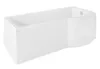 A white bathtub with a curved end panel, shown from a diagonal angle against a white background. Produktbild-Vorschau