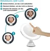 An instructional diagram showing how to operate a dimmable LED cosmetic mirror. Produktbild-Vorschau