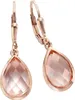 Jamelli Ohrringe 925/- Sterling Silber 3cm rot Rosenquarz Produktbild-Vorschau 1