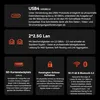 Marketing image detailing the features of a product with icons and text. Produktbild-Vorschau