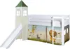 Rutschbett mit Turm "Kasper" Kiefer Weiß Motiv (Safari) Produktbild-Vorschau 2