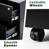Cassettiera con rotelle xDays in metallo nero con serratura Anteprima dell’immagine prodotto 3