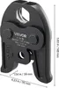 A black VEVOR V28 press jaw tool with dimensions indicated by white lines and text. Podgląd zdjęcia produktu