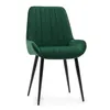 A single green upholstered chair with black legs against a white background. Podgląd zdjęcia produktu