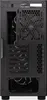 The back view of a black computer tower case. Produktbild-Vorschau