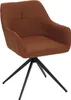 A single brown armchair with a black metal base is shown against a white background. Náhľad obrázku produktu