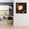 Leinwandbild Lila Uhr und Kaffeebohnen 50x50 Feeby Braun Produktbild-Vorschau 2