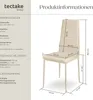 A diagram showing the dimensions of a chair, with accompanying text providing product information. Náhled obrázku produktu