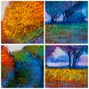Wanduhr - Quadrat - Glasuhr - Bäume Wiese Sommer - 30x30cm Produktbild-Vorschau 8