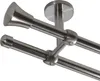 Gardinenstange Set Edelstahl Look Metall Ø 16mm Produktbild-Vorschau 1