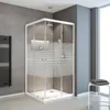 A modern bathroom with a corner shower cabin. Produktbild-Vorschau