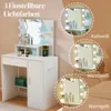 FCH Coiffeuse avec éclairage LED & miroir, 3 couleurs Voir les images du produit 3
