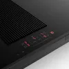 A close-up view of a modern black induction cooktop with a built-in ventilation grill and digital controls. Náhľad obrázku produktu