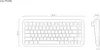 Diagram showing the dimensions of a low-profile keyboard. Produktbild-Vorschau