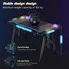TRMLBE Herný stôl 160 cm LED stôl vrátane stojana na Náhľad obrázku produktu 2