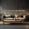 LED Hängeleuchte, Holz, Alu, opal, schwarz, L 120 cm Produktbild-Vorschau 3