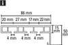 A diagram showing the dimensions and cross-section of a curtain rail profile. Produktbild-Vorschau