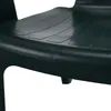 Close-up of the seat of a dark green plastic garden chair. Náhled obrázku produktu