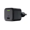 A black USB-C power adapter with a green LED indicator light and 'PD' marking. Podgląd zdjęcia produktu