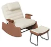 ProximaX Schaukelstuhl mit Hocker, Beige Cordstoff, Produktbild-Vorschau 12