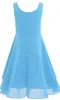 Mädchen Sommer Kleid Gr. 116 Cm Chiffon Ärmellos Partykleid Produktbild-Vorschau 3