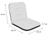 A diagram of a chair cushion with dimensions indicated. Produktbild-Vorschau