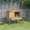 vidaXL Kurník, hnedý, 75 x 60 x 89 cm, masívne borovicové Náhľad obrázku produktu 3