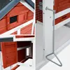 sweeek - Holz-Hühnerstal lmit Gehege, 3 Hühner - Rot Produktbild-Vorschau 3