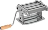 A chrome pasta maker with a wooden handle is shown against a white background. Náhled obrázku produktu