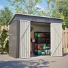ELANDEPOT Abri de jardin 242 × 126 × 182 cm gris rangement Voir les images du produit 9