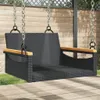 Hängesessel Schwarz 63x62x40 cm Poly Rattan Produktbild-Vorschau 2