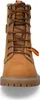 A close-up front view of a brown lace-up boot. Voir les images du produit