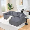 L-Form-Sofa aus Cordstoff, 2-Sitzgruppe Chaiselongue-Ecke, Produktbild-Vorschau 9
