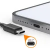 A close-up of a USB-C cable and port on a device. Produktbild-Vorschau