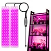 A product shot of two LED grow light panels and a separate image of a plant shelf with grow lights installed. Anteprima dell’immagine prodotto