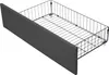A dark gray upholstered bed drawer with a black wire frame, shown partially extended. Náhled obrázku produktu