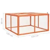 Kaninchenstall 124x120x60 cm Massivholz Tanne Produktbild-Vorschau 7