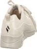 A rear view of a beige Skechers sneaker. Voir les images du produit